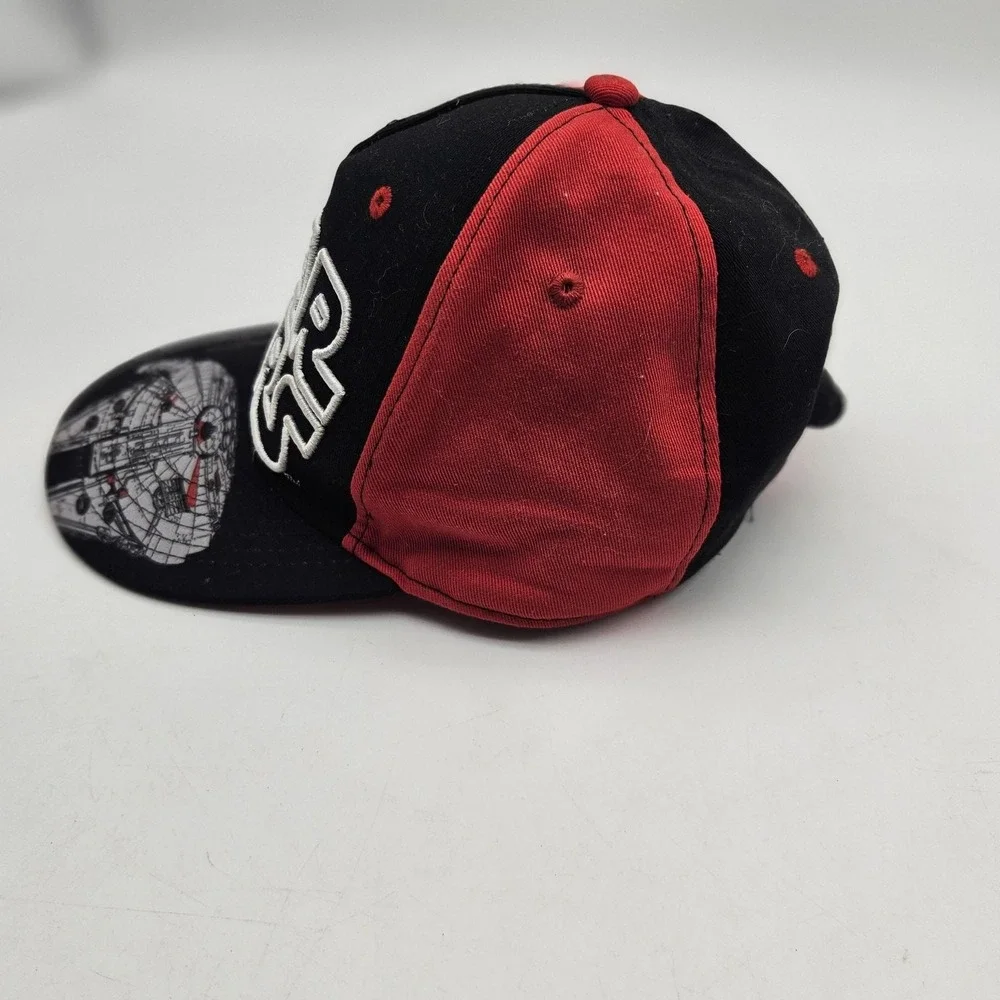 Star Wars Hat Cap Snap Back Black Red Millennium Falcon Embroidered Mens Sci-Fi